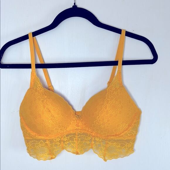 Victoria's Secret Pink Yellow Lace Bralette size Medium - Picture 5 of 11